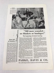 Vtg 1929 Print Ad Park Davis & Co Pharmaceuticals Trained Nursing Advertising - Picture 1 of 3