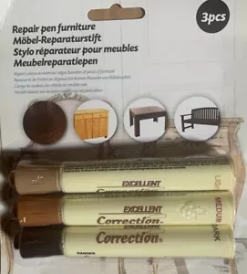 3 x Furniture Touch up Pen/Marker Laminate Wood Floor Scratch Repair Markers/Pen - Picture 1 of 3