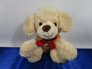 Walgreens Beige Plush Dog with Red Bow 10.5" - Picture 1 of 5