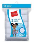 Girls' Cami White 5-Pack Hanes TAGLESS Toddler Soft 100% cotton Camisole straps