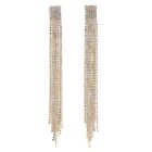 Gold Tone Long Crystal Rhinestone Chandelier Post Earrings E6220-Gcry