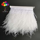 Pure white dyed ostrich feather fringe trims per natural ribbon trim for dress