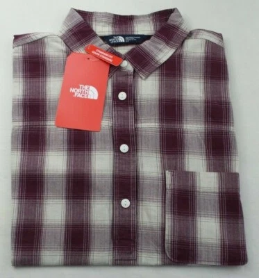 Camisa para mujer The North Face mediana roja tanami a cuadros botones manga corta cuello Foto 1 de 4