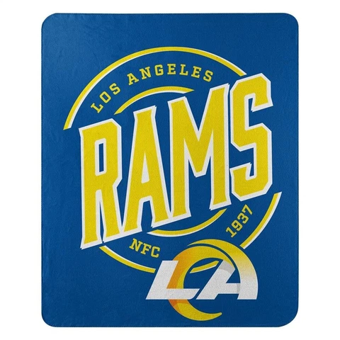 NEW Football NFL Licensed LA Rams Fleece Throw Blanket 50" X 60" Cover