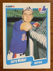 1990 Fleer LARRY WALKER RC Rookie #363 HOF Expos - Foto 1 di 2