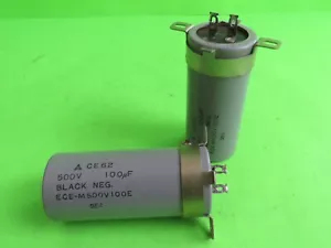 100uF 500V Electrolytic Filter Capacitors Yaesu FT-101 B E EE EX Tested As-Is - Picture 1 of 8