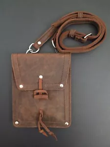 Saddleback Leather Vintage POUCH WITH STRAP Papyrus Logo Dark Coffee Brown DCB - Picture 1 of 9