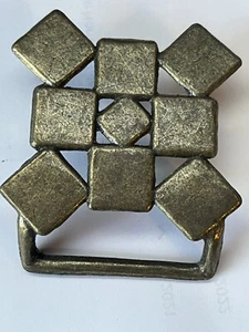 Vintage Belt Buckle Brass Geometric 1970s Hippie USA - Picture 1 of 3