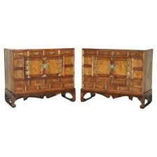 PAIR OF VINTAGE CIRCA 1950'S ASIAN KOREAN SCHOLARS SIDE TABLE CHESTS INC DRAWERS