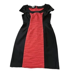 London Style 12 Kleid Kurzarm Reißverschluss hinten schwarz lachs - Bild 1 von 13