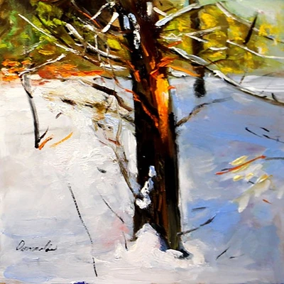 PAISAJE Pintura al óleo contemporánea 8x8 UCRANIA Foto 1 de 4