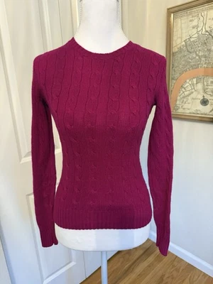 Suéter Vintage Ralph Lauren Rugby Rosa Tejido con Cable Para Mujer Talla XS Preppy Foto 1 de 4
