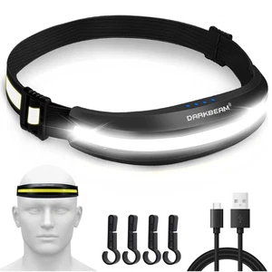 Torcia Frontale LED Lampada da testa USB C ricaricabile Luce luminosa per - Foto 1 di 24