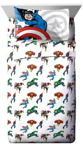 Marvel Avengers Comic Cool Queen Sheet Set - 4 Piece Set Super Soft and Cozy ... - Picture 1 of 7