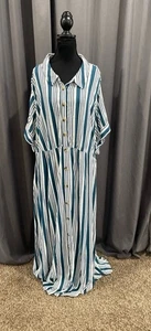 Torrid NWOT striped button-down maxi dress size 4 - Picture 1 of 4