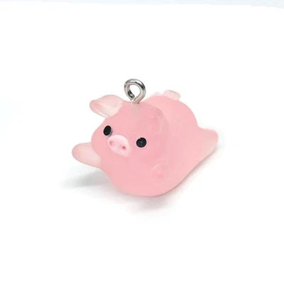 Lindo dije de cerdo acrílico rosa 3D, 15x25 mm - vendedor de EE. UU. Foto 1 de 3
