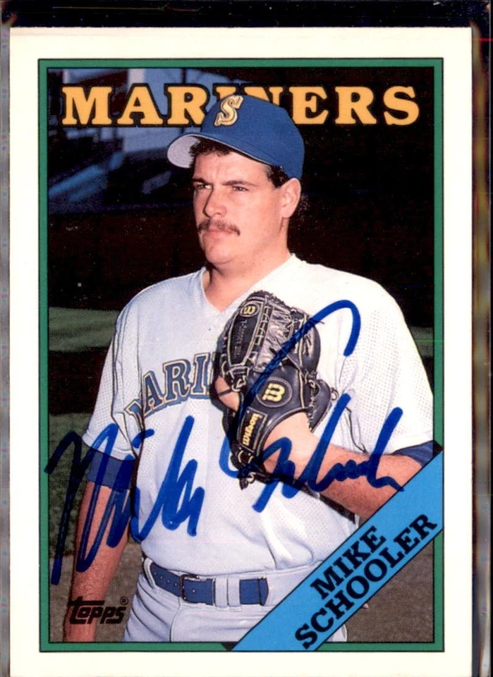 1988 Topps Mariners #105T Mike Schooler  Auto Signed IP - Image 1 of 2
