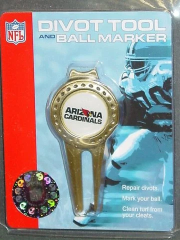 NFL Arizona Cardinals Golf Divot Tool/Ball Marker, NEW Cover