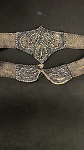 Museum Collection Worthy Victorian Antique Belt French Steel Cut Silver Beads  - Picture 1 of 6