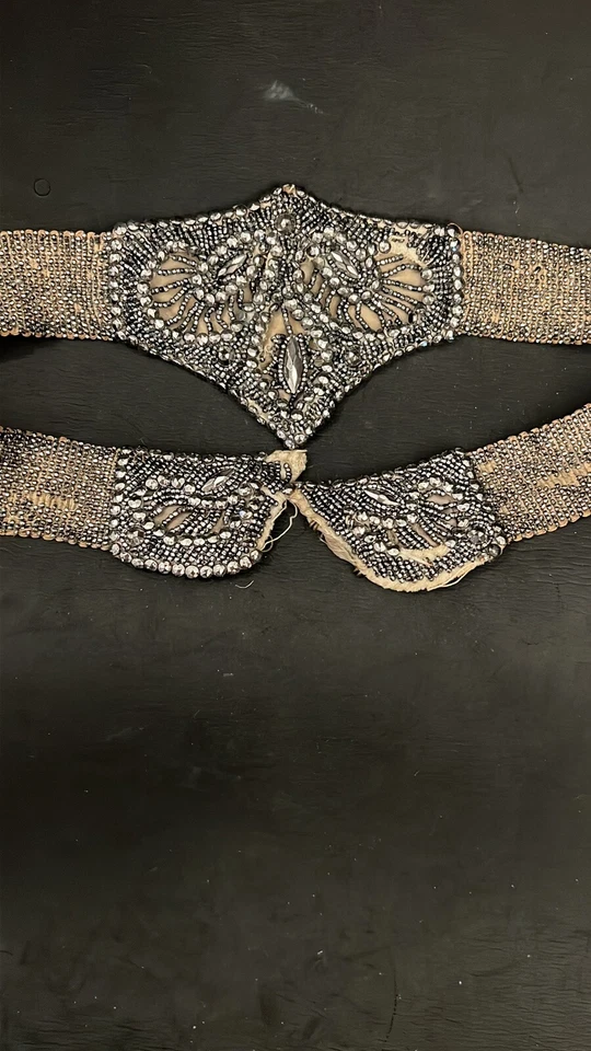 Museum Collection Worthy Victorian Antique Belt French Steel Cut Silver Beads  - Image 1 of 4