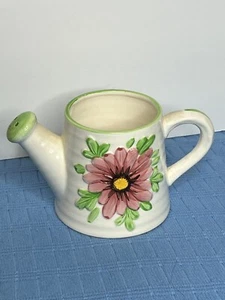Lefton Planter, Ceramic Watering Can Vase with Green Trim Made in Japan - Picture 1 of 7