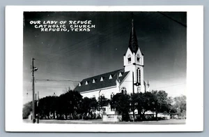 REFUGIO TX KATHOLISCHE KIRCHE VINTAGE ECHTFOTO POSTKARTE RPPC - Bild 1 von 2