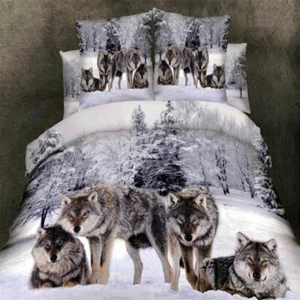 Wolves In The Winter Forest Native American Bed Set Pillow cover10 - Imagen 1 de 4
