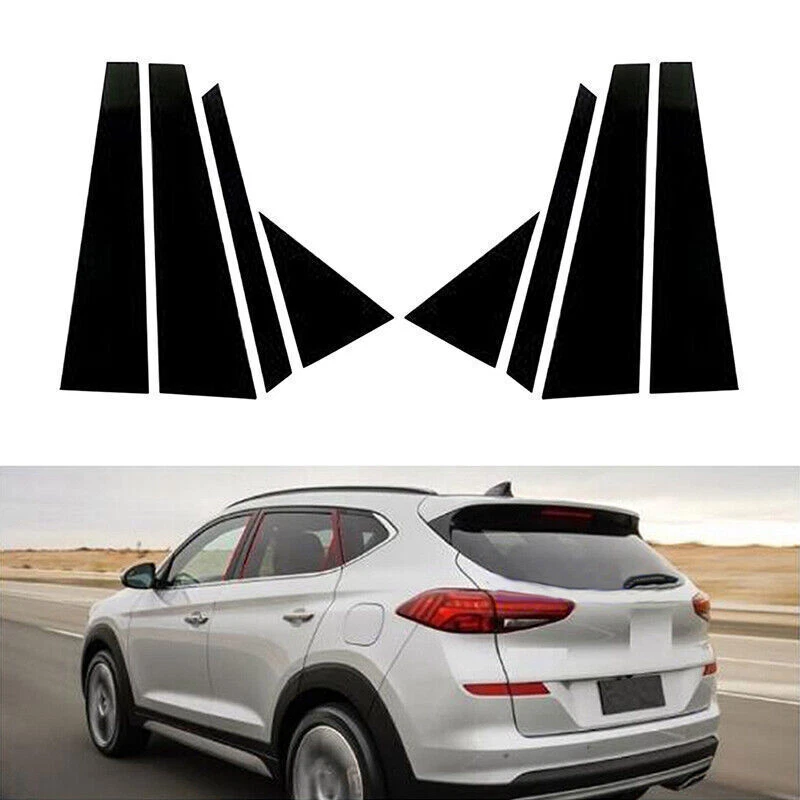 For Hyundai Tucson 2016-2021 Gloss Black Pillar Posts Covers Window Door Trim 8P Foto 1 de 4