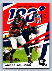 Andre Johnson Houston Texans 2019 Chronicles NFL 100 Blue d/99 Football Card 37 - Picture 1 of 2