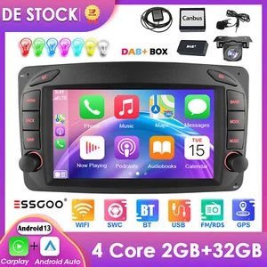 DAB+ Android 13 Autoradio Carplay GPS Für Mercedes C/CLK/G Klasse W203 W209 W639 - Bild 1 von 18
