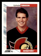  516 Sylvain Turgeon Senators 1992 Score Hockey Sports Trading Card 