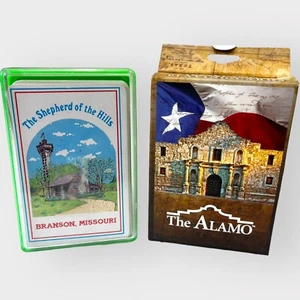 Branson Missouri & Alamo Decks Souvenir Playing Cards Plastic Case Vintage - Picture 1 of 6