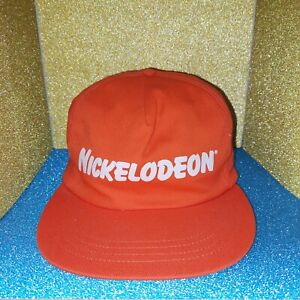 Nickelodeon Studios Classic Logo Orange Retro Baseball Cap Rare Vintage Hat 1990