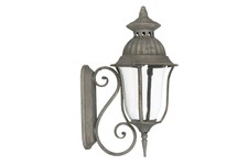 HÄNGE-Wand-Laterne mit Halter Metall Shabby Grau VINTAGE Windlicht Landhaus