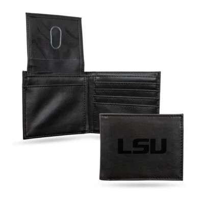 LSU Tigers Laser Engraved Black Billfold Wallet - Image 1 of 4