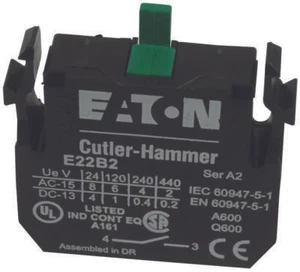1PC EATON CUTLER HAMMER - E22B2 - Contact Block, 10 A, 600 V, 1 Pole, Screw, 1N - Picture 1 of 1