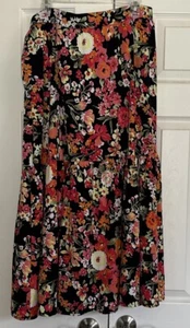 Lane Bryant Pull-On Front Slit Midi Skirt 18/20 Cottage core whimsical - Picture 1 of 6