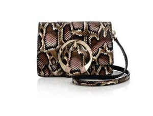NEW, JIMMY CHOO 'MADELINE' SNAKE BLUSH MIX CROSSBODY HANDBAG, $2275 - Picture 1 of 11