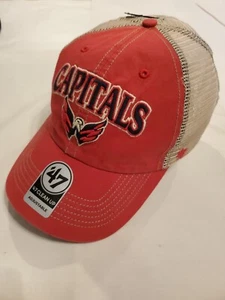 NWTs-‘47 NHL Washington Capitals Caps 2 Tone W/Mesh Adjustable Clean Up Cap OSFA - Picture 1 of 6