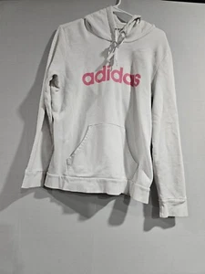 Adidas Youth Hoodie Sweatshirt Girls L 16-18 White  - Picture 1 of 7