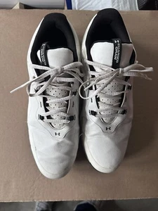 Under Armour Men's UA Charged Draw 2 Spiked Golf Shoe - White/Black Size 12 - Picture 1 of 4