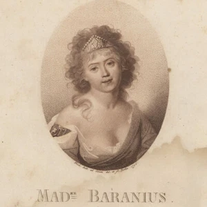 Porträt Henriette Baranius Opernsängerin Johann Friedrich Bolt Kupferstich 1796 - Bild 1 von 3