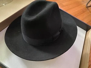 Fernandez Y Roche Sevilla Black Hat Spain 1885 Jewish Hasid 54 US 6 3/4 UK 6 5/8 - Picture 1 of 12