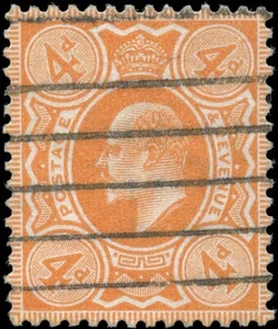 Great Britain Used VF 4p Scott #144 1910 stamp - Picture 1 of 2