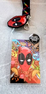 Marvel Deadpool Tacos Charm ID Holder Sticker Lanyard Bioworld New NOS 2018 - Picture 1 of 5