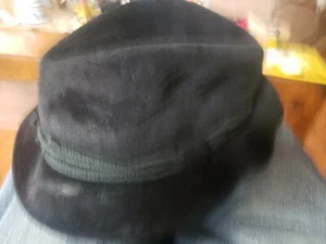 Vintage Stetson Black Sovereign Velour Fedora Hat - Picture 1 of 4