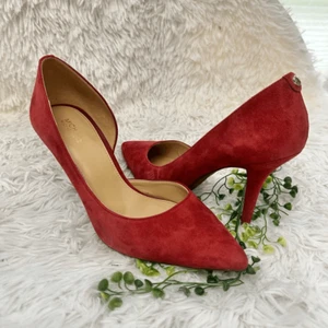 Michael Kors Rustic Red Suede D’ Orsay High Heel Pumps Size 7.5 M New - Picture 1 of 8