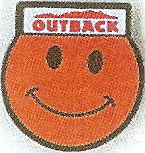 J3867Rd Outback Steakhouse Smiley Face Orange NL hat lapel pin - Picture 1 of 1