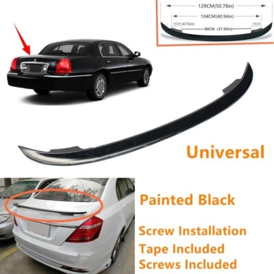 Universal Painted Black Fit For Lincoln Town Car 04-11 Trunk Lip Spoiler Wing - Image 1 of 4