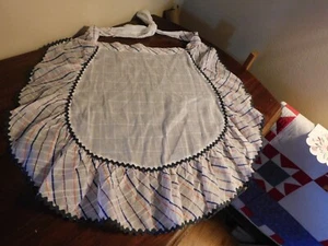 Fourth of July Vintage Sheer Apron Red White and Blue - Picture 1 of 4